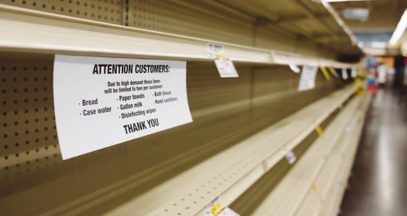 Empty shelves during the pandemic